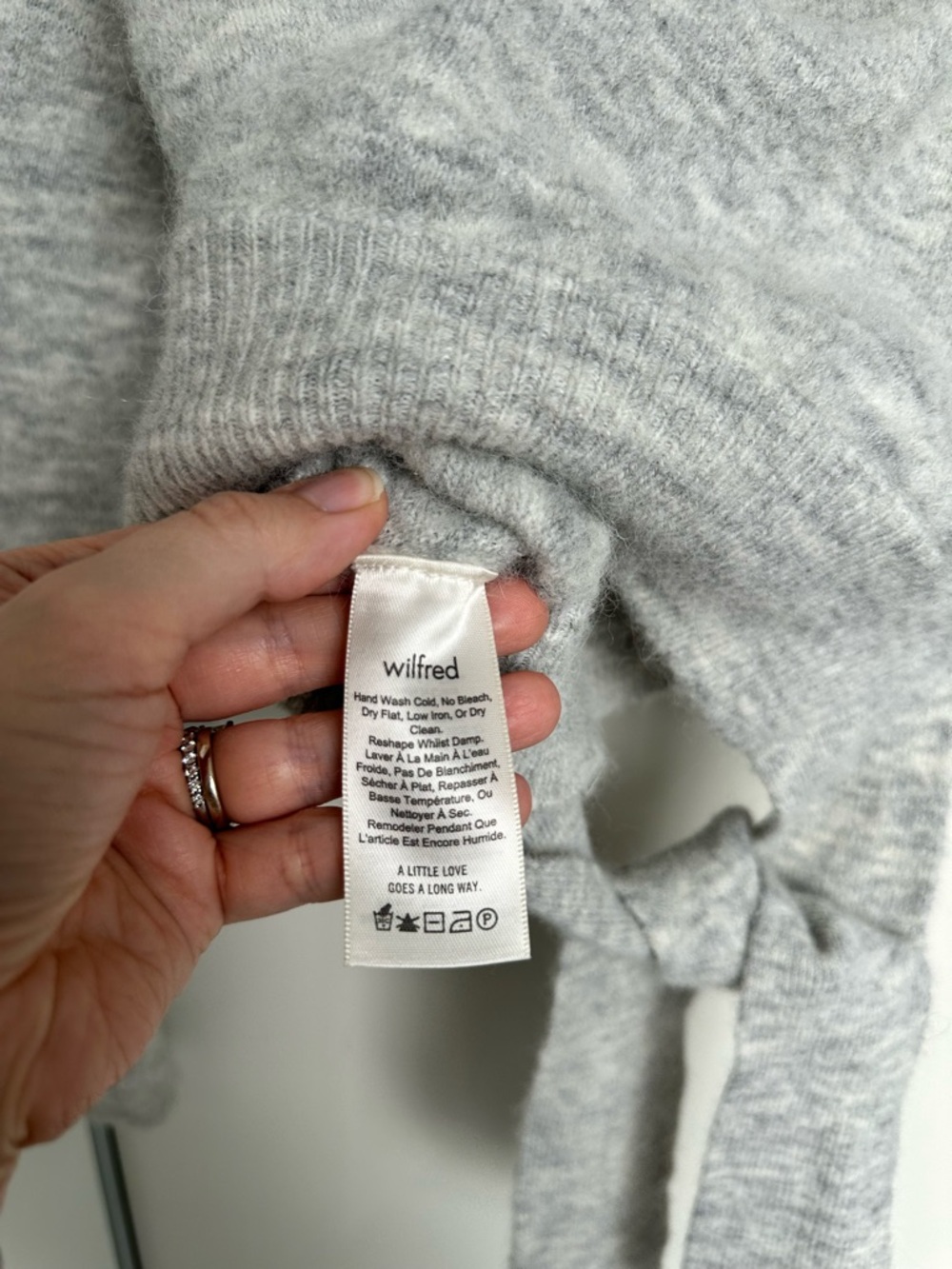 Wilfred ($128) Grey Mock Neck Sweater | Soft Cozy Minimalist Chic | Sz XS As Is - Picture 10 of 11
